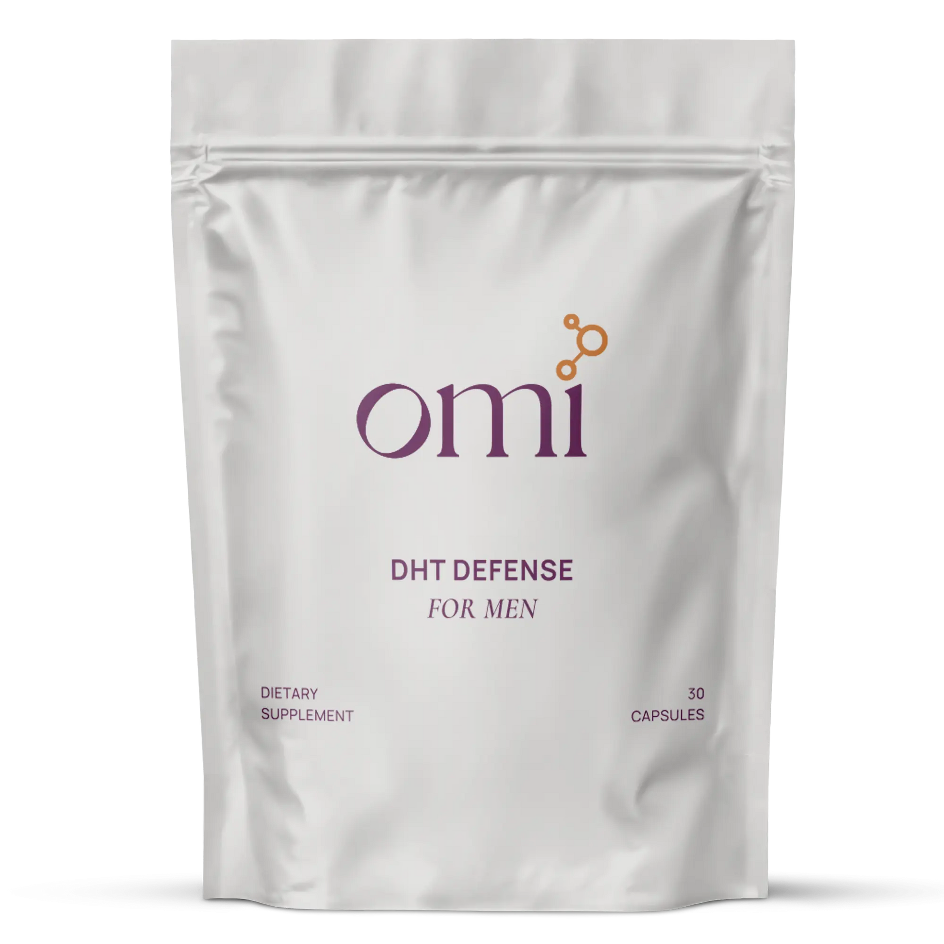 Omi DHT Defense supplement package for men on a white background