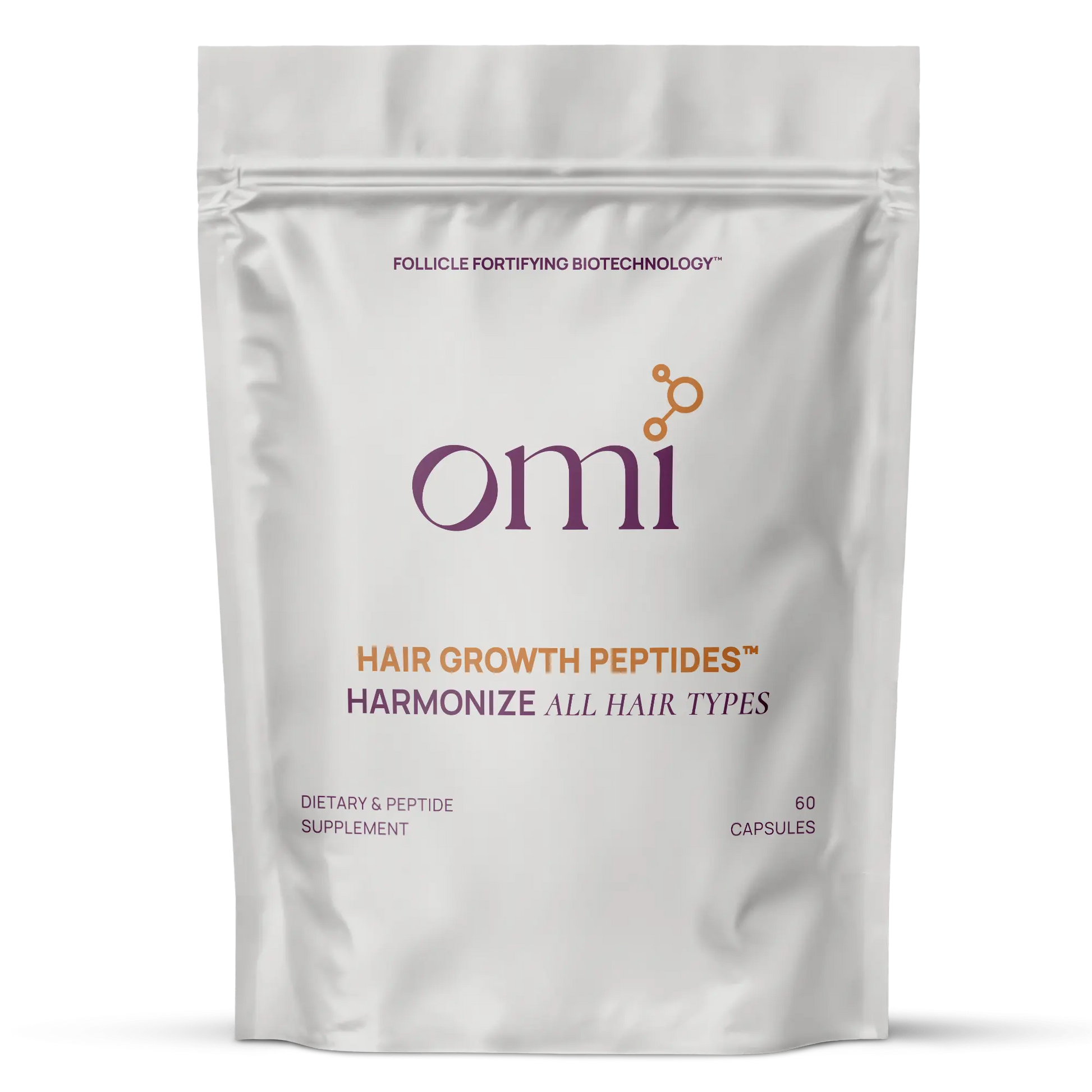 Omi hair growth peptides packaging on a white background