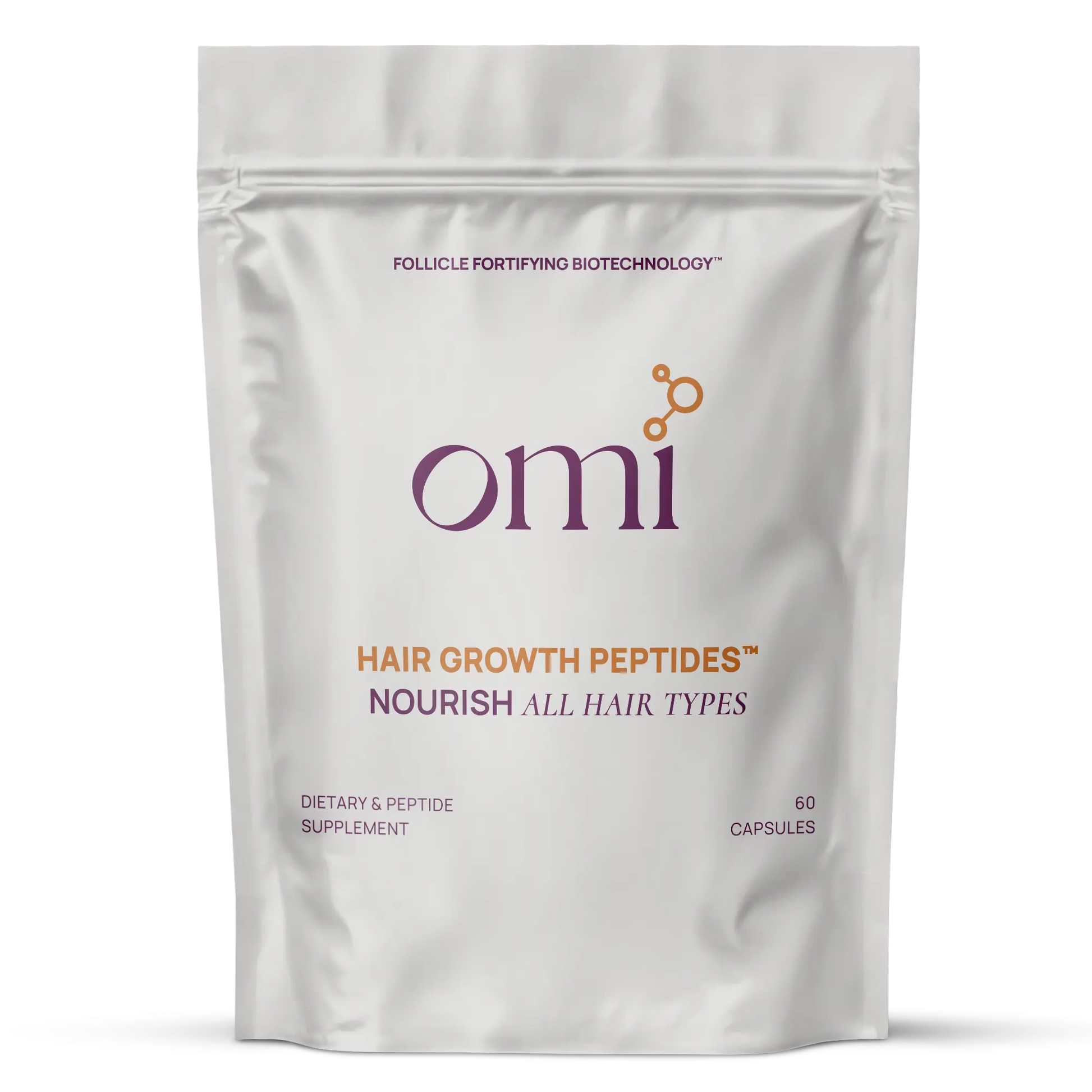 Omi hair growth peptides packaging on a white background